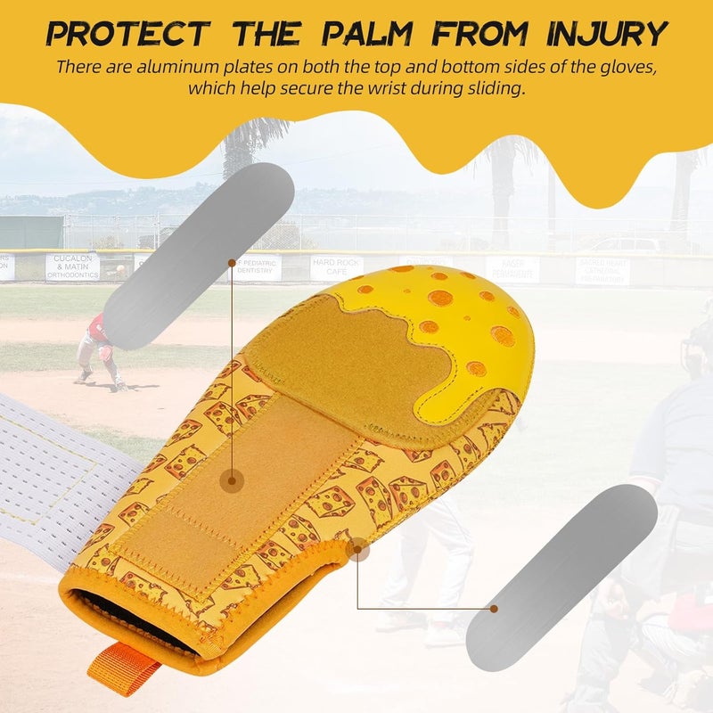 Big Crazy Sliding Mitt, Baseball Softball Sliding Glove for Youth Kid, Hand Protection for Left & Right Hands, Flexible Breathable Durable, Funny Design Ice Cream, Joker Smile, Coconut Tree - Image 1